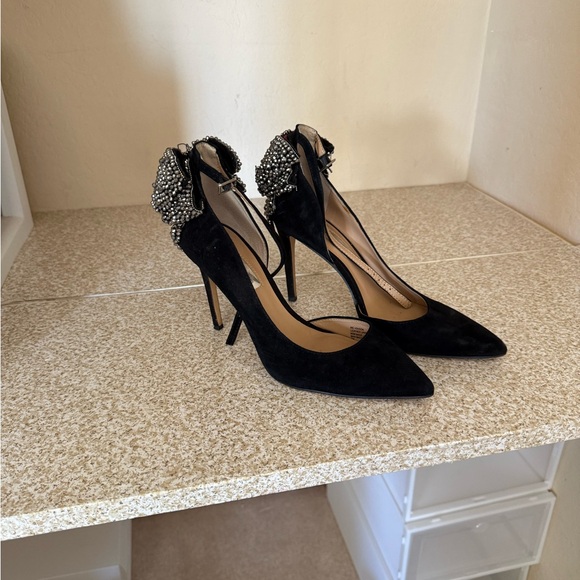 INC International Concepts Shoes - INC International Concepts Black Heels with Embellished Bows